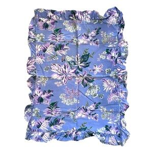 Pair(2) April Cornell Standard Pillow Shams Cotton Periwinkle Blue Purple Floral